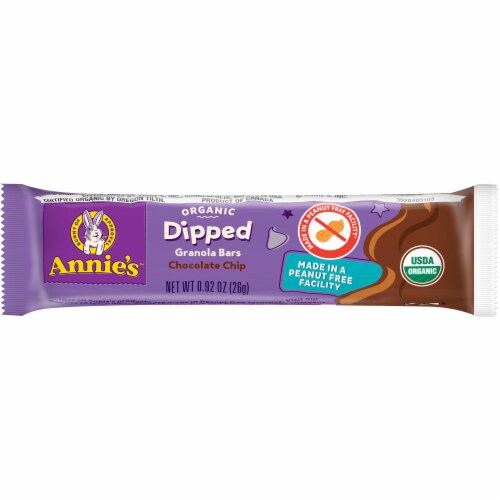 Annie's™ Organic Dipped Chocolate Chip Granola Bar Perspective: front