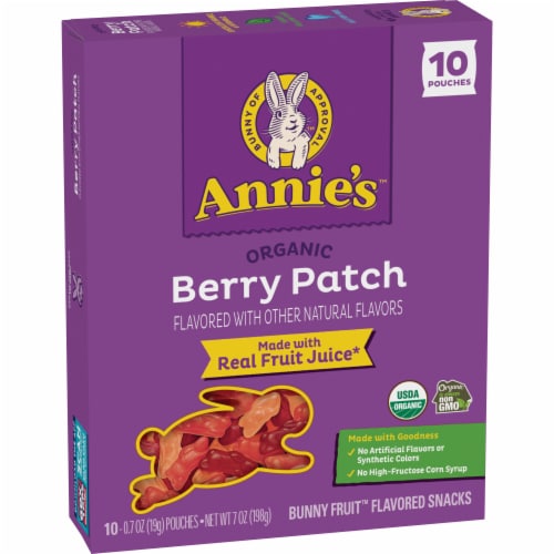 Annie's™ Organic Berry Patch Bunny Fruit™ Flavored Snacks Perspective: front