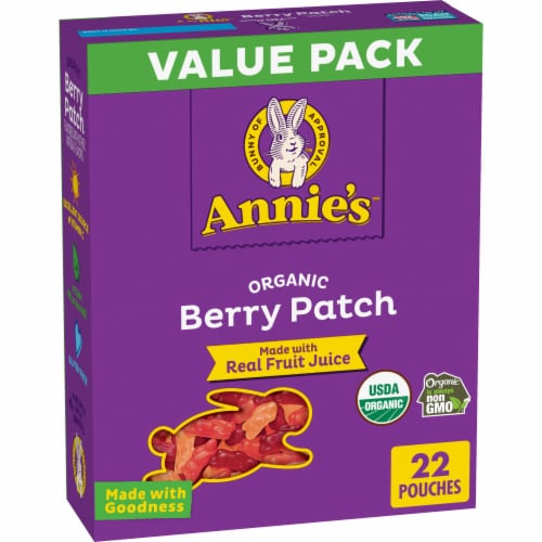 Annie's Organic Berry Patch Bunny Fruit Flavored Snacks Perspective: front