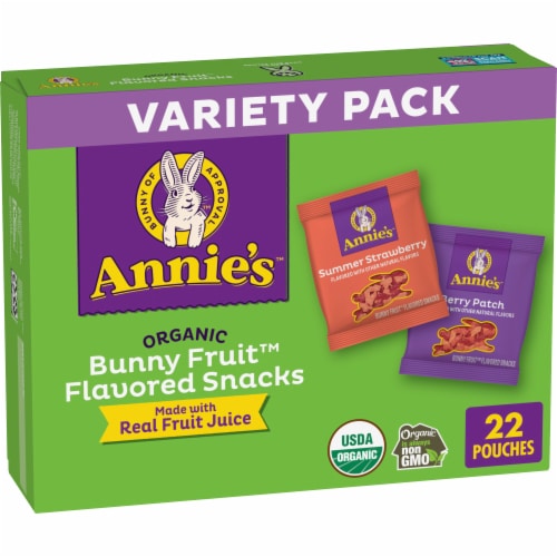 Annie's Organic Bunny Fruit Snacks Variety Pack Perspective: front