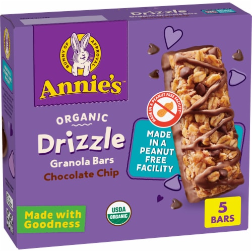 Annie's™ Organic Chocolate Chip Drizzle Granola Bars Perspective: front