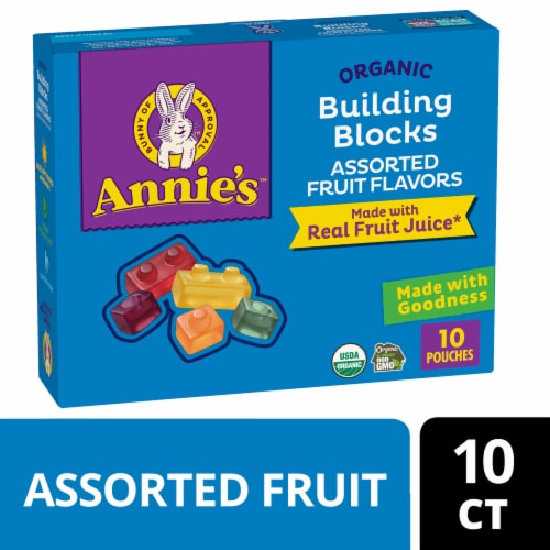 Annie's Organic Building Blocks Fruit Flavored Snacks Perspective: front