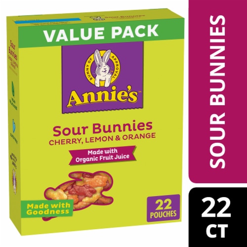 Annie's Sour Bunnies Value Pack Fruit Flavored Snacks Perspective: front