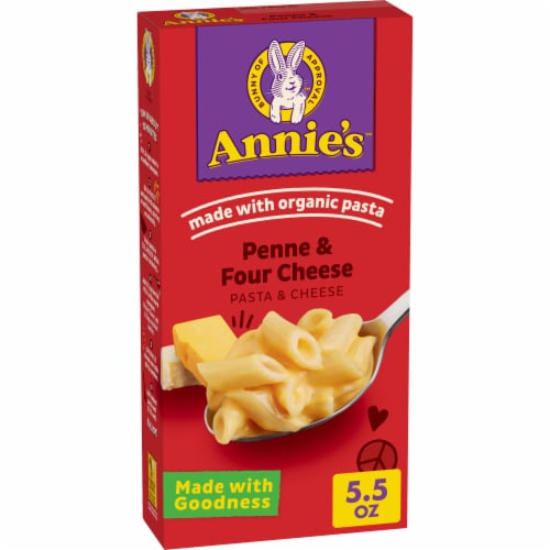 Annie’s Four Cheese Penne Macaroni and Cheese Dinner with Organic Pasta Perspective: front
