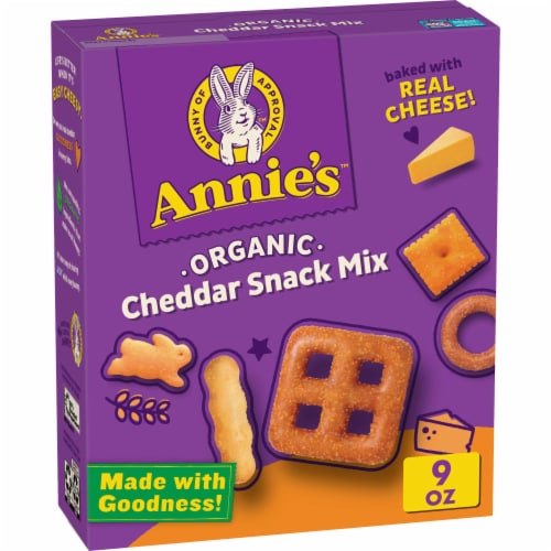 Annie's™ Organic Assorted Crackers and Pretzels Cheddar Snack Mix Perspective: front