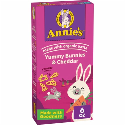 Annie's Yummy Bunnies and Cheddar Mac and Cheese Perspective: front
