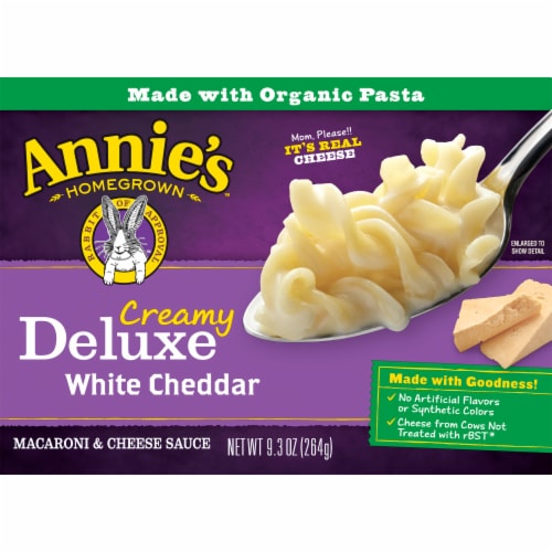 Annie's Creamy Deluxe Rotini & White Cheddar Sauce Macaroni Dinner Perspective: front