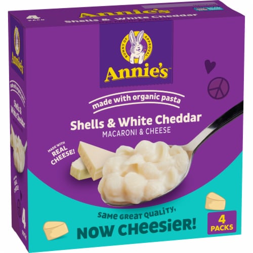 Annie’s White Cheddar Shells Mac N Cheese Macaroni and Cheese Dinner Perspective: front