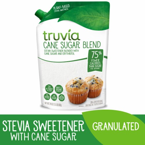 Truvia Cane Sugar Blend, Mix of Stevia Sweetener and Cane Sugar Perspective: front
