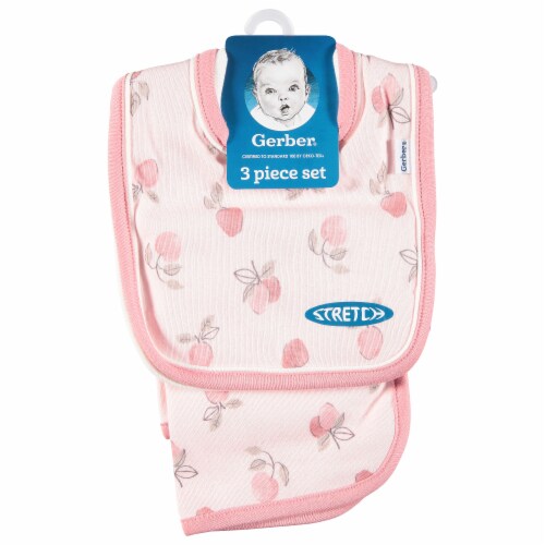 Gerber® Bib and Burp Cloth - Pink Perspective: front