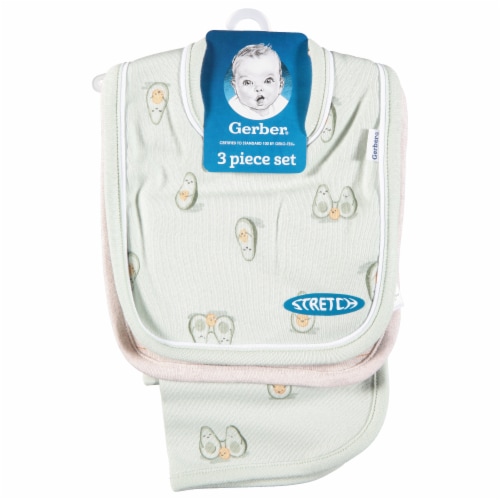 Gerber® Bib and Burp Cloths - Avacado Perspective: front