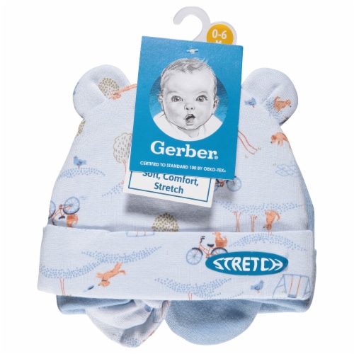 Gerber® Caps and Mittens - Assorted Blue Perspective: front