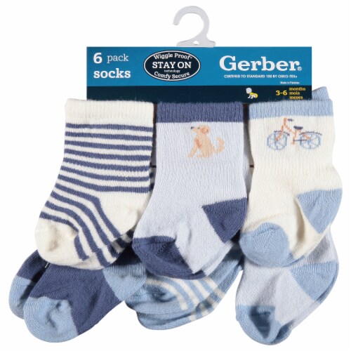 Gerber® Crew Socks - Assorted Blue Perspective: front