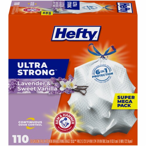 Hefty® Ultra Strong Lavender & Sweet Vanilla Tall 13 Gallon Kitchen  Drawstring Trash Bags, 80 ct - Kroger