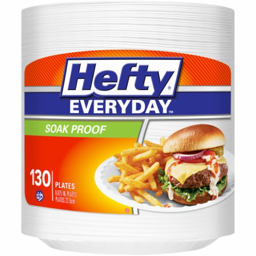 Hefty® Everyday™ Soak Proof White Foam Disposable Plates Perspective: front