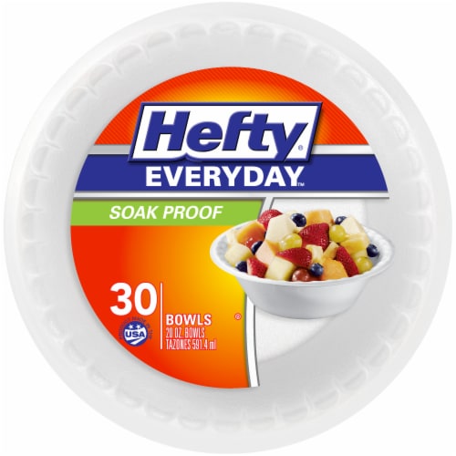 Hefty Everyday Soak Proof 20 Ounce Foam Bowls Perspective: front