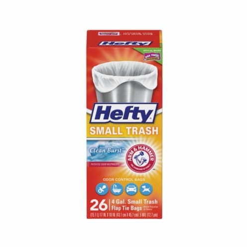 Hefty EasyFlaps Trash Bags, Flap-Tie, Multipurpose, 30 Gallon, Large - 40 bags