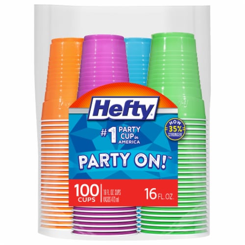 Hefty® Party On! Assorted Plastic Cups, 100 ct / 16 oz - Baker's