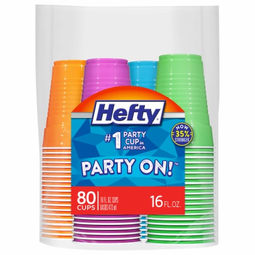 Hefty® Party On!™ Assorted Colors Plastic Cups Perspective: front