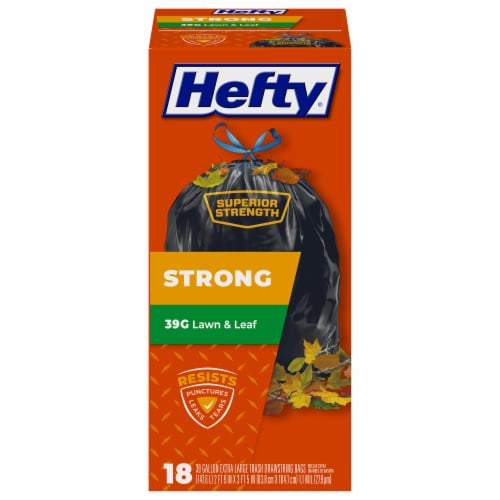 Hefty® Strong Lawn & Leaf 39-Gallon Extra Large Drawstring Trash Bags ...