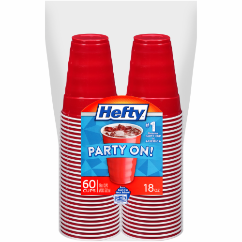 Hefty® Party On! Red Plastic Party Cups Perspective: front
