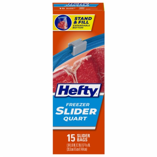 Hefty® Quart Freezer Slider Bags Perspective: front