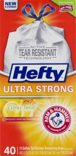 Hefty Odor Block Tall Kitchen Bags 13 Gallon Perspective: front