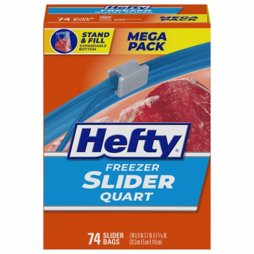 Hefty® Freezer Quart Slider Bags Perspective: front