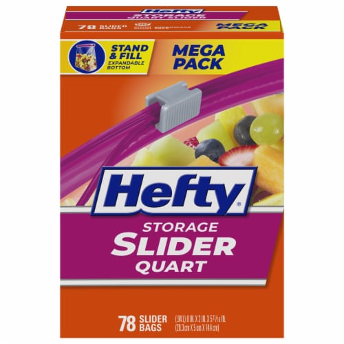 Hefty Storage Quart Slider Bags Perspective: front