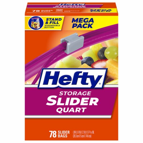Hefty® Storage Quart Slider Bags Perspective: front