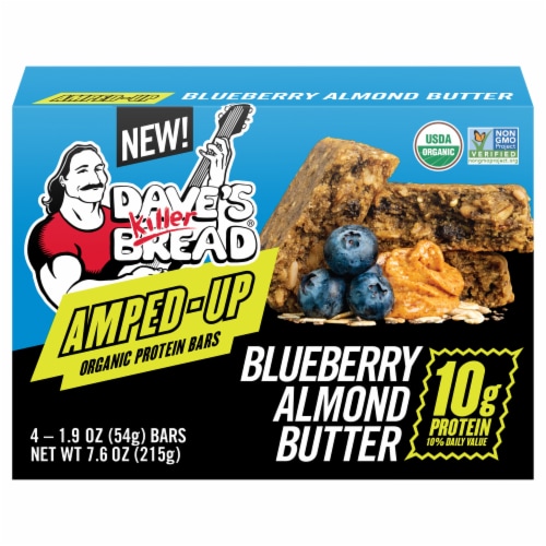 Dave's Killer Bread® Amped-Up Blueberry Almond Butter Protein Bars Perspective: front
