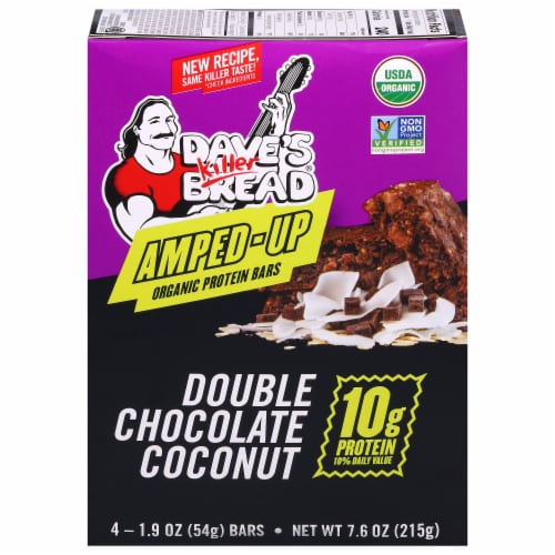 Dave's Killer Bread® Amped Up Double Chocolate Coconut Protein Bars Perspective: front