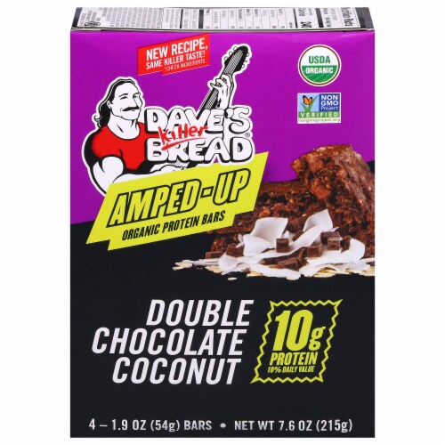 Dave's Killer Bread® Amped Up Double Chocolate Coconut Protein Bars Perspective: front