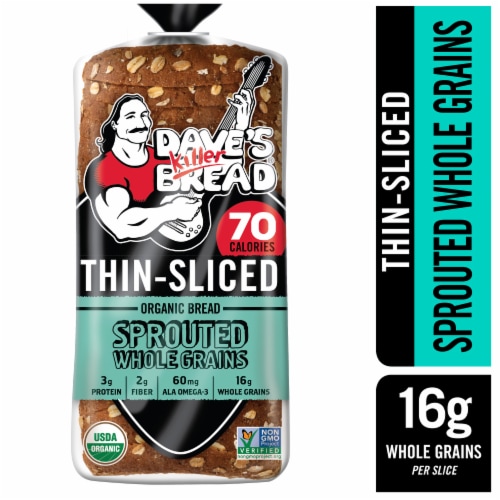 Dave's Killer Bread Sprouted Thin-Slided Organic Whole Grain Bread Perspective: front