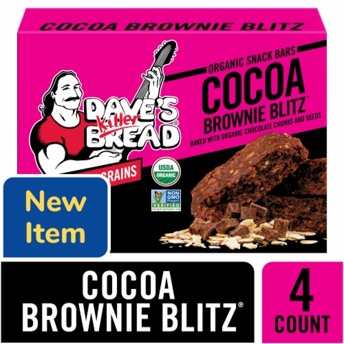 Dave's Killer Bread Cocoa Brownie Blitz Organic Snack Bars Perspective: front