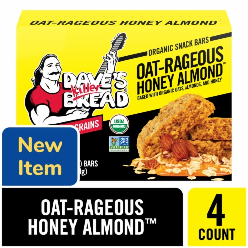 Dave's Killer Bread Oat-Rageous Honey Almond Organic Snack Bars Perspective: front