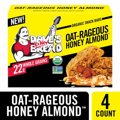 Dave's Killer Bread Oat-Rageous Honey Almond Organic Snack Bars Perspective: front