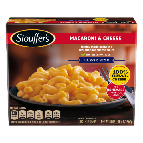Stouffer's Large Size Macaroni & Cheese Frozen Meal Perspective: front
