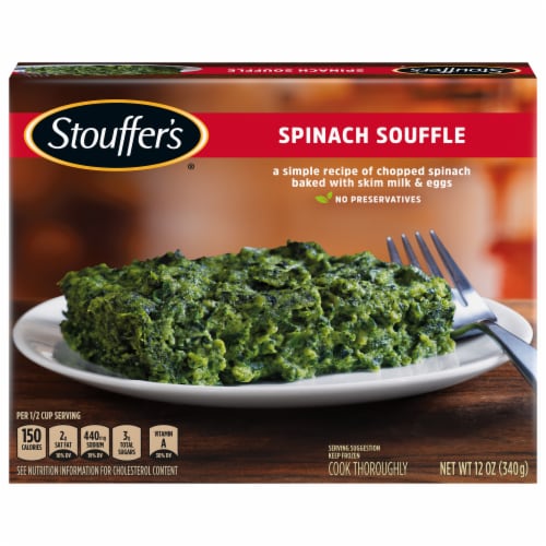 Stouffer’s Spinach Souffle Single Serve Frozen Spinach Single Frozen Meals Perspective: front