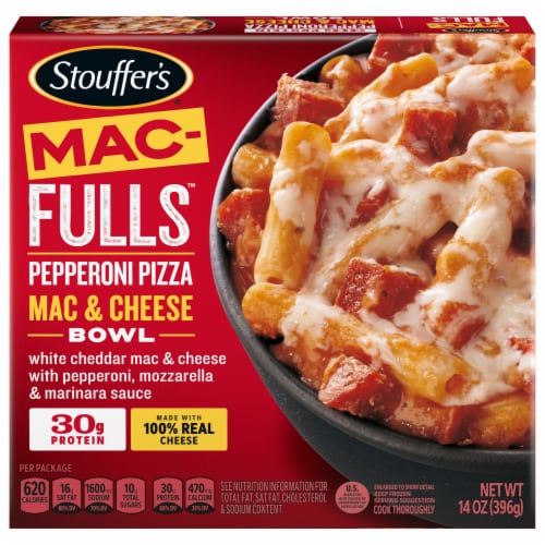 Stouffer's® MAC-FULLS™ Pepperoni Pizza Mac and Cheese Frozen Meal Perspective: front