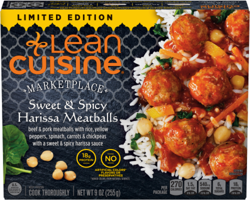 Lean Cuisine Marketplace Sweet & Spicy Harissa Meatballs Perspective: front