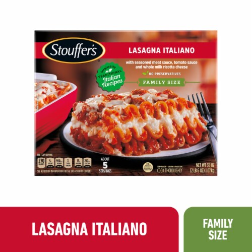 Stouffer's Family Size Lasagna Italiano Frozen Meal Perspective: front