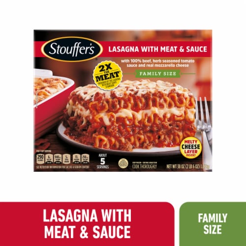 Stouffer's Family Size Lasagna with Meat & Sauce Frozen Meal Perspective: front