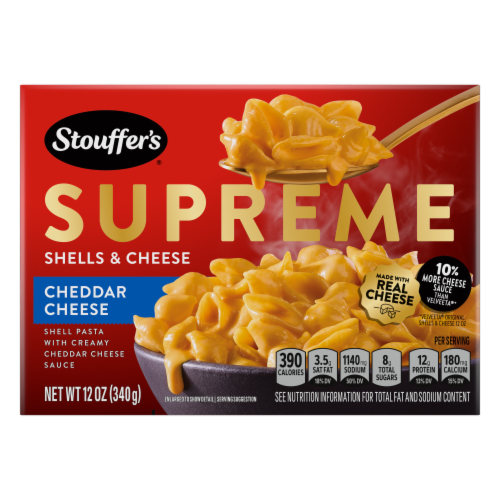 Stouffer’s Supreme Shells and Cheese Cheddar Cheese Boxed Mac & Cheese Dinner Kit Perspective: front