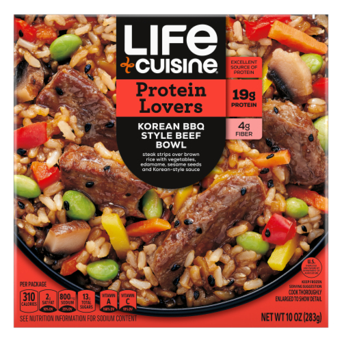 Life Cuisine Korean Style BBQ Beef Bowl Frozen Meal Perspective: front