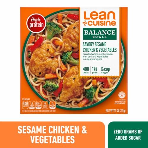Lean Cuisine Savory Sesame Chicken and Vegetables Frozen Meal Perspective: front