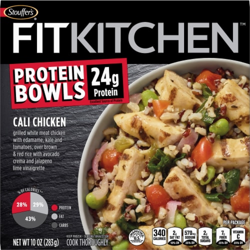 Stouffer's Fit Kitchen Cali Chicken Protein Bowl Frozen Meal Perspective: front