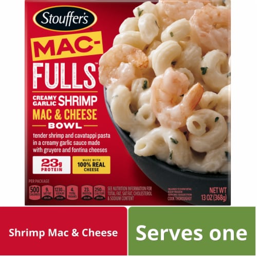 Stouffer's Mac-Fulls Creamy Garlic Shrimp Mac & Cheese Bowl Perspective: front