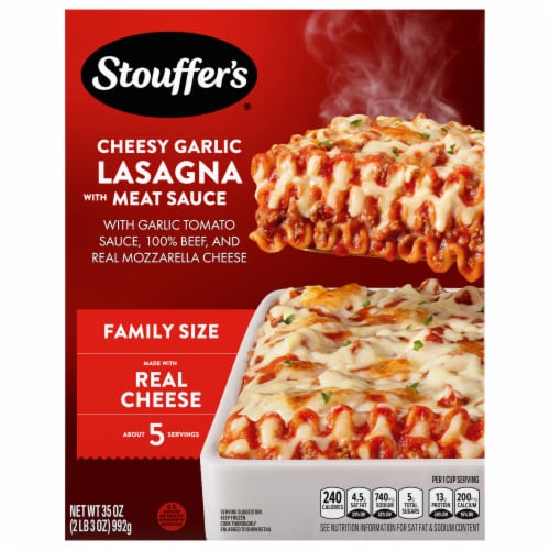 Stouffer's® Family Size Cheesy Garlic Lasagna with Meat Sauce Frozen Meal Perspective: front