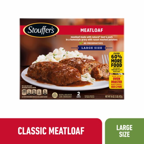 Stouffer’s Meatloaf Large Size Meatloaf Frozen Dinner Easy Meals Frozen Single Meals Perspective: front